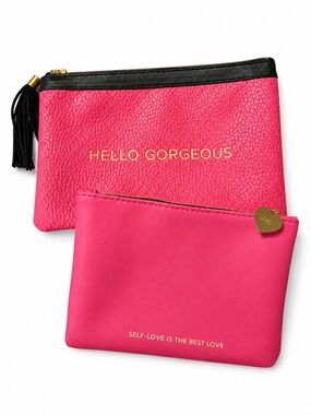 IPSY & Danielle Creations 2-Piece Pink Cosmetic Makeup Bag Set